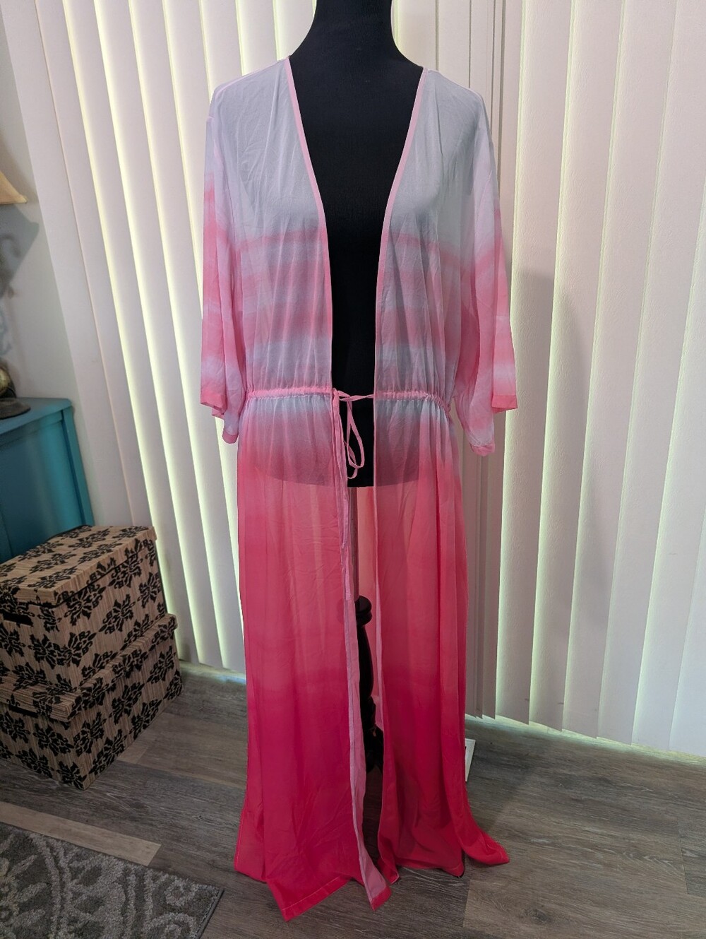 Jantzen Pink Ombre Long Swimsuit Cover Up - Watermelon